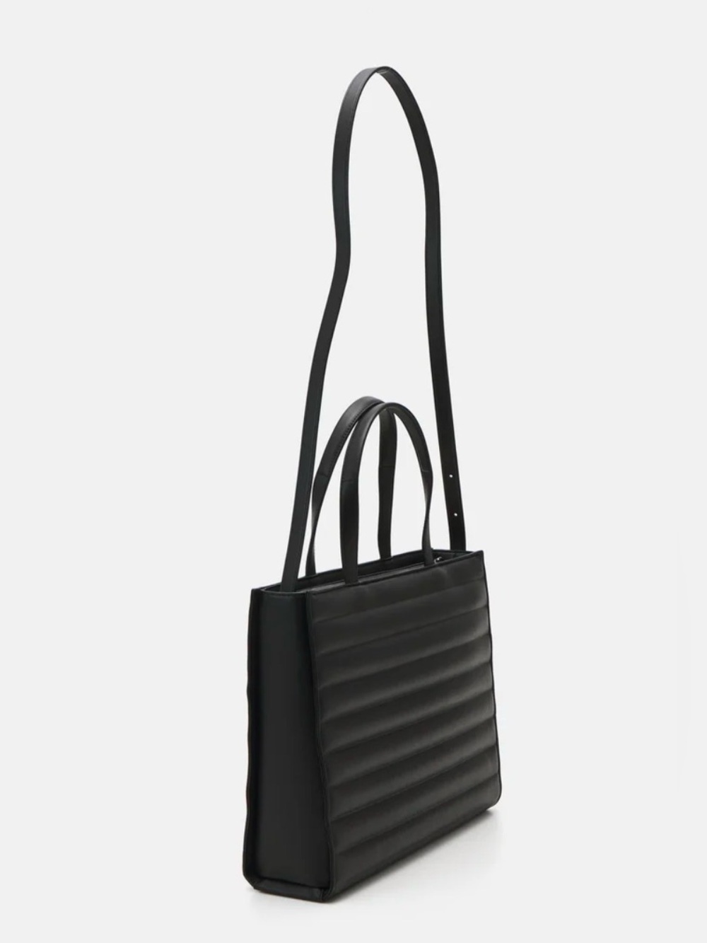 Calvin Klein Black Quilted Shoulder Tote